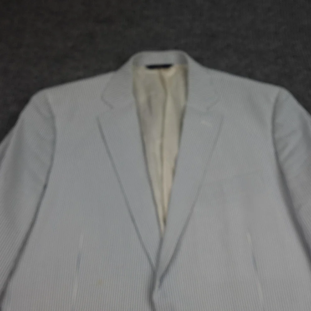 Brooks Brothers 346 Blazer Mens 44L Blue Stripe Cotton Sport Coat Jacket Summer